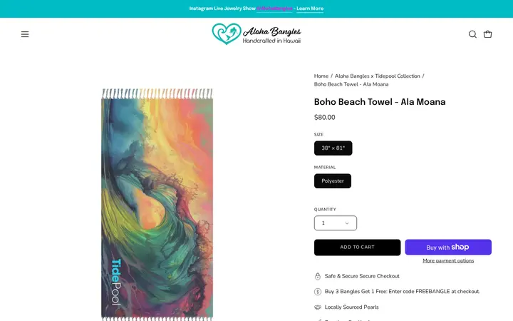 /collections/aloha-bangles-x-tidepool-collection/products/boho-beach-towel-ala-moana — Aloha Bangles