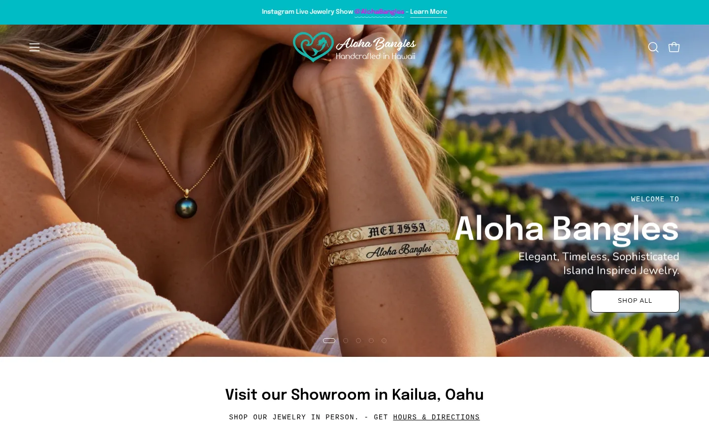 Captured website of Aloha Bangles