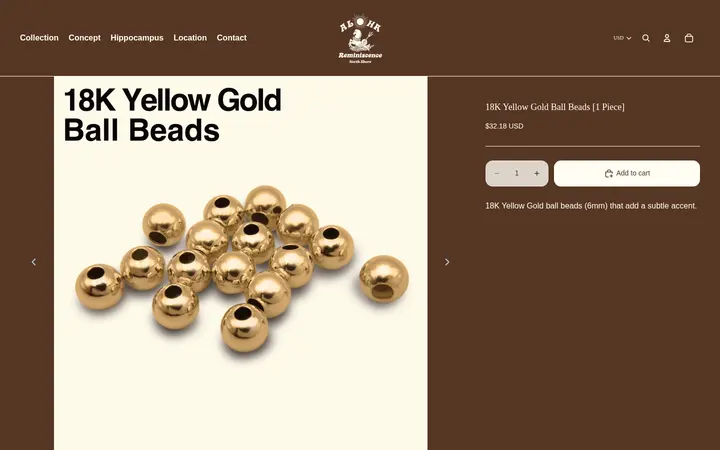 /products/ball-beads-1-piece-18k-yellow-gold — ALOHA Reminiscence Hawaii