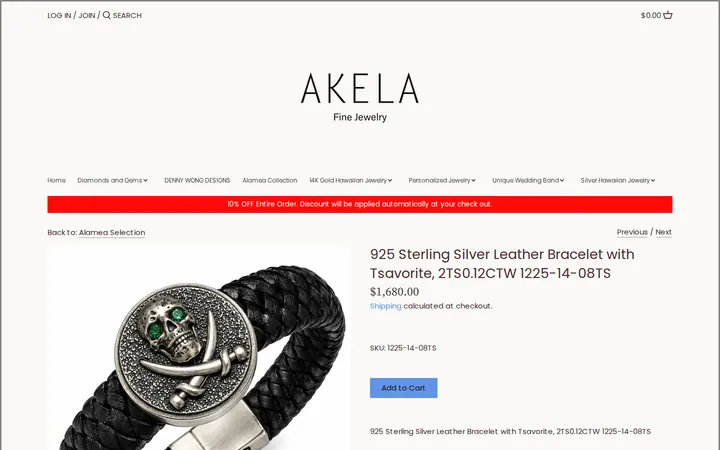 /collections/alamea-collection/products/925-sterling-silver-leather-bracelet-with-tsavorite-2ts0-12ctw-1225-14-08ts — Akela Jewelry