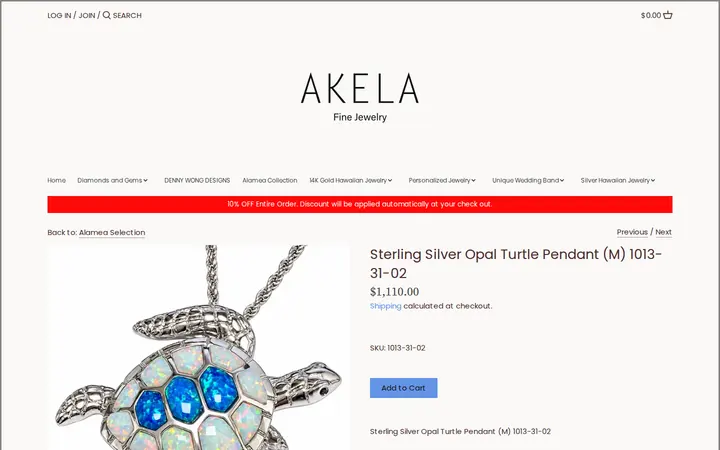 /collections/alamea-collection/products/ss-opal-turtle-pendant-m-1013-31-02 — Akela Jewelry