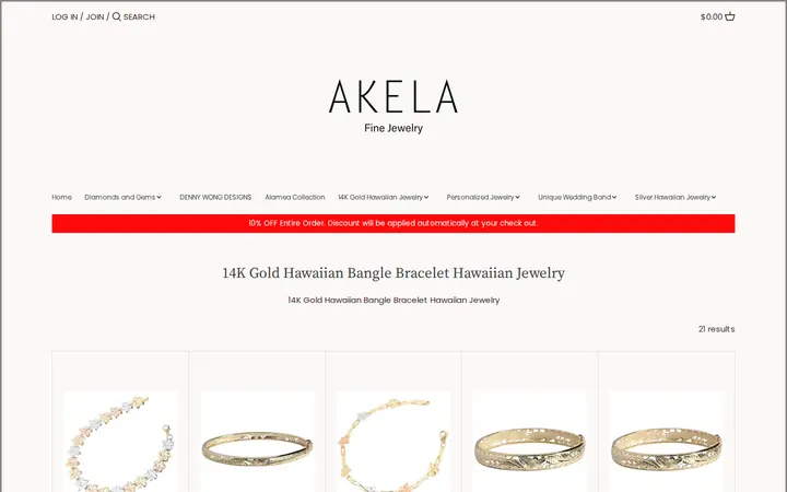 /collections/14k-gold-hawaiian-bangle-bracelet-hawaiian-jewelry — Akela Jewelry