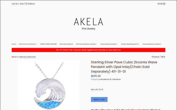 /collections/alamea-collection/products/sterling-silver-pave-cubic-zirconia-wave-pendant-with-opal-inlay — Akela Jewelry