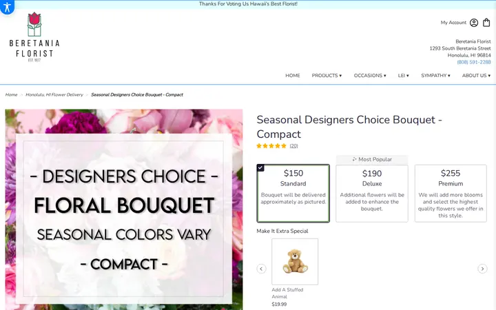 /honolulu-beretania-florist/seasonal-designers-choice-bouquet-compact.html — Beretania Florist