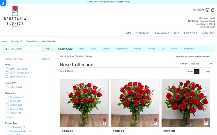 /honolulu-florist-flower-delivery/specials/rose-collection — Beretania Florist