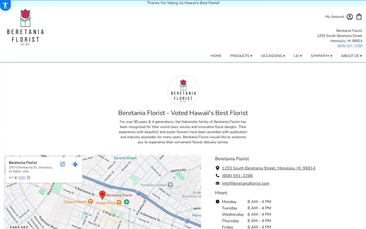 /about-us — Beretania Florist