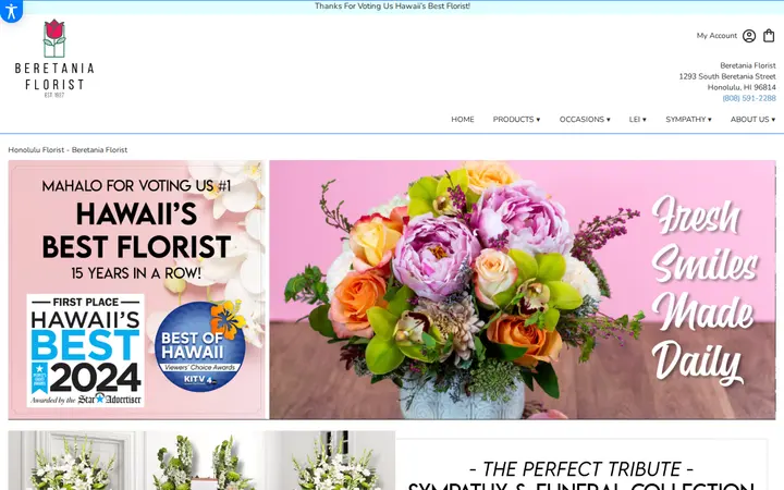 Website of Beretania Florist