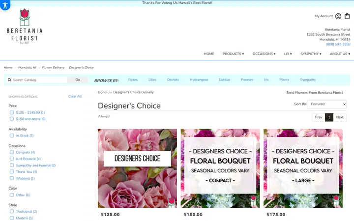 /honolulu-florist-flower-delivery/specials/designer-s-choice — Beretania Florist