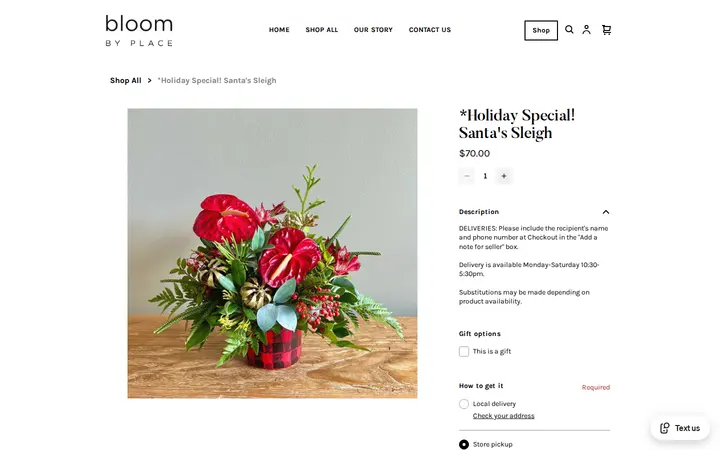Website of bloom by Place