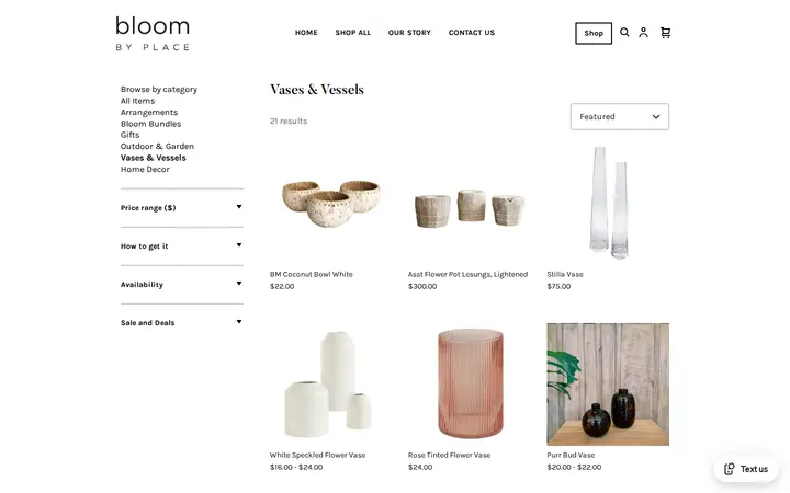 /shop/vases-vessels/2 — bloom by Place