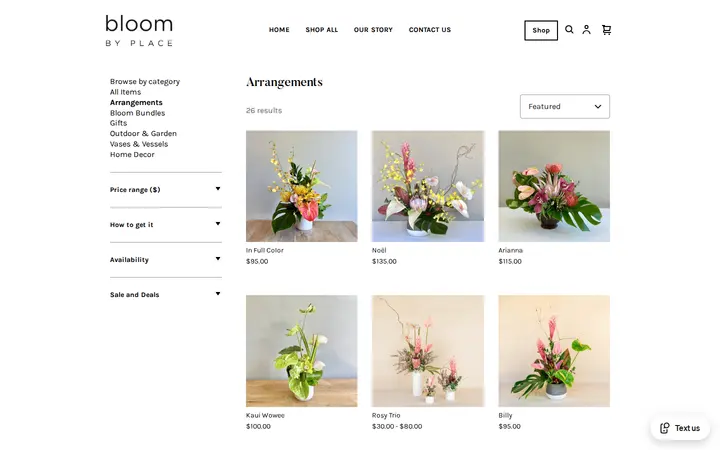 /shop/arrangements/6 — bloom by Place