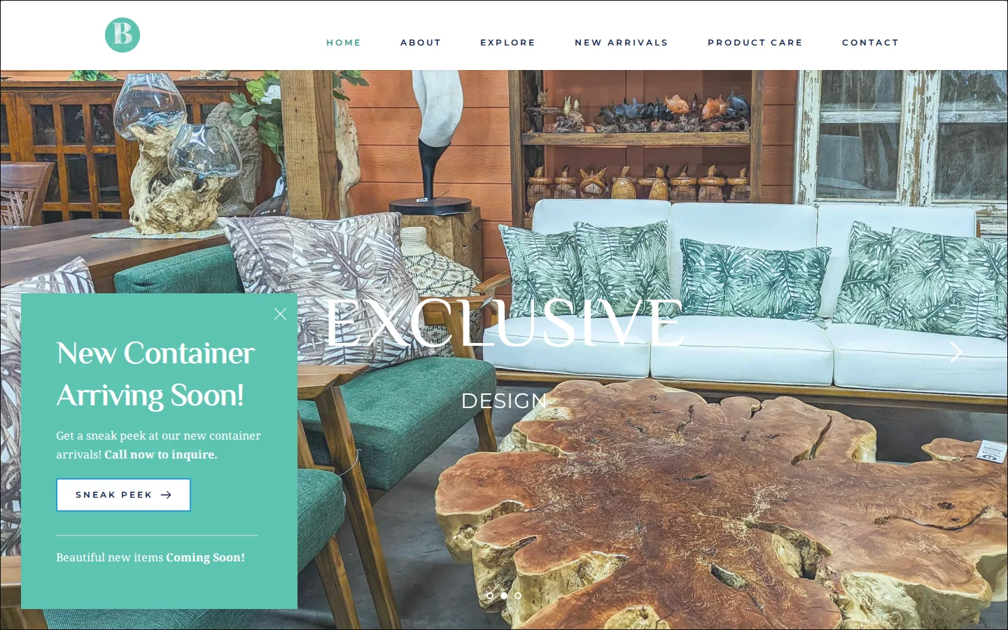 Captured website of Bali Boo Living