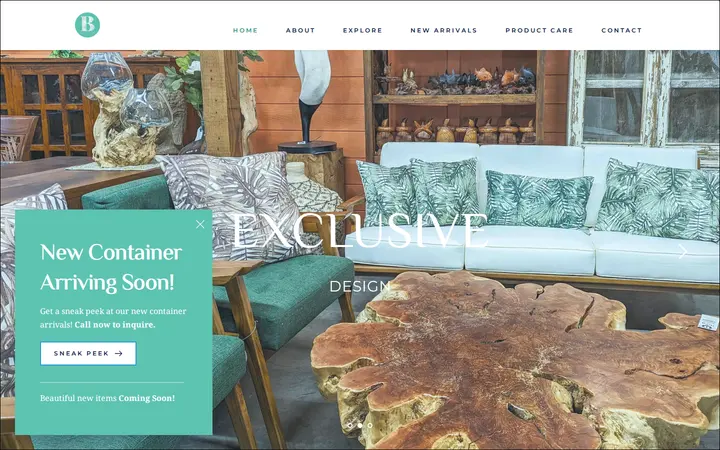 Website of Bali Boo Living