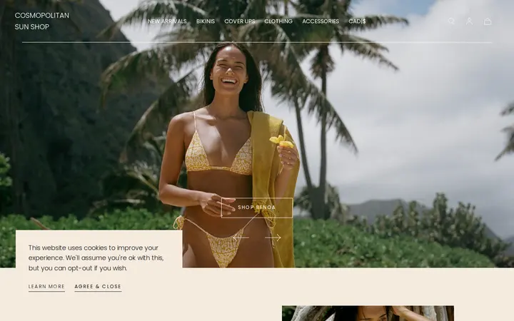 Website of Cosmopolitan Sun Shop