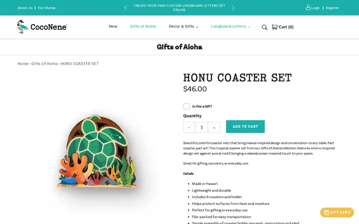 /collections/gifts-of-aloha/products/honu-coaster-set — CocoNene - Ko Olina