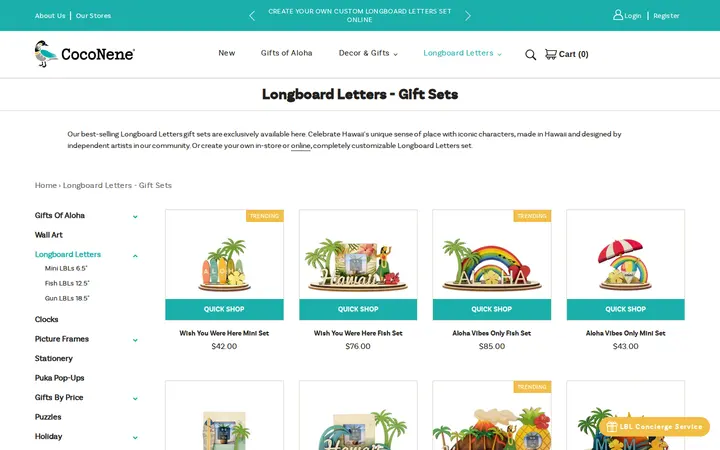 /collections/longboard-letters-gift-sets — CocoNene - Ko Olina