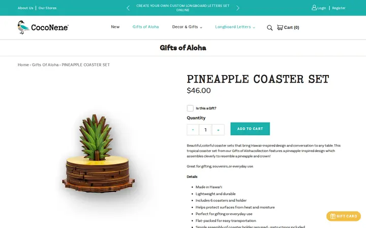 /collections/gifts-of-aloha/products/pineapple-coaster-set — CocoNene - Ko Olina