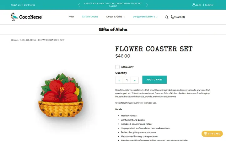 /collections/gifts-of-aloha/products/flower-coaster-set — CocoNene - Ko Olina