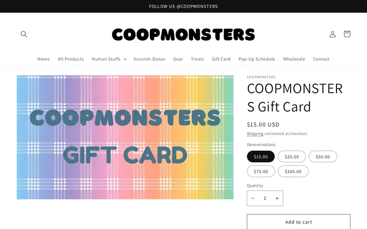 /products/coopmonsters-gift-card — Coopmonsters