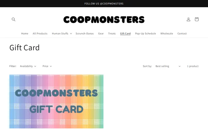 /collections/gift-card — Coopmonsters
