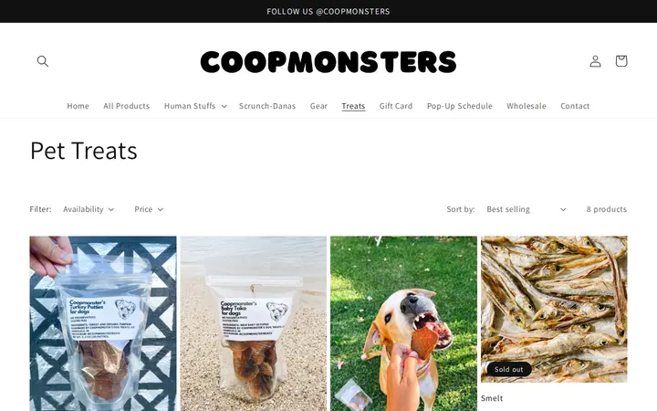 /collections/pet-treats — Coopmonsters