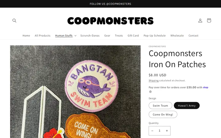 /products/coopmonsters-iron-on-patches — Coopmonsters
