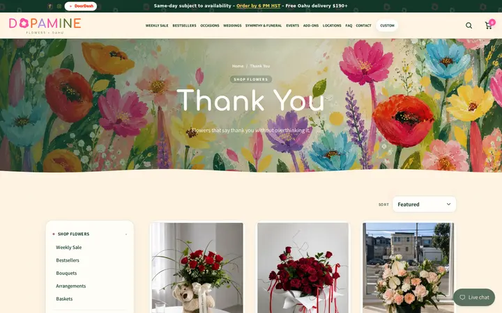 /collections/thank-you — Dopamine Flowers - Same-day flowers on Oahu