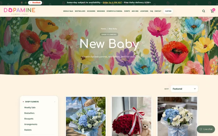 /collections/new-baby — Dopamine Flowers - Same-day flowers on Oahu