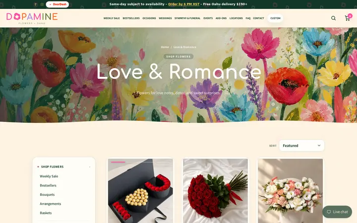 /collections/love-romance — Dopamine Flowers - Same-day flowers on Oahu