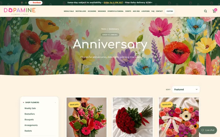 /collections/anniversary — Dopamine Flowers - Same-day flowers on Oahu