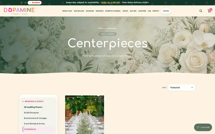 /collections/wedding-centerpieces — Dopamine Flowers - Same-day flowers on Oahu