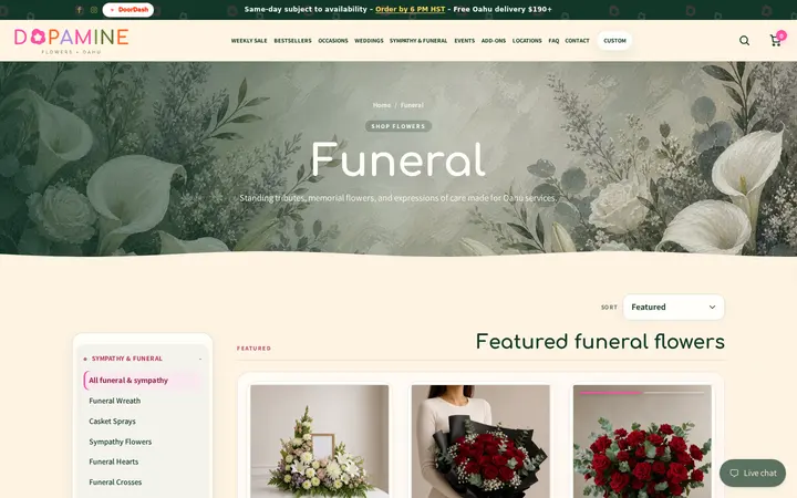 /collections/funeral — Dopamine Flowers - Same-day flowers on Oahu