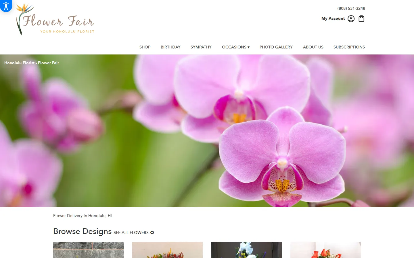 Captured website of Flower Fair