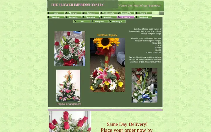 /romance.html — The Flower Impressions LLC
