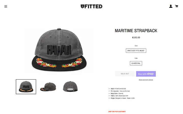 /products/hawaii-beachcomber-strapback — Fitted