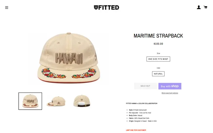 /products/hawaii-beachcomber-strapback-1 — Fitted