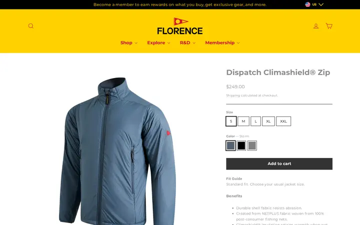 /collections/jackets/products/dispatch-climashield%C2%AE-zip — Florence Waikiki - Honolulu
