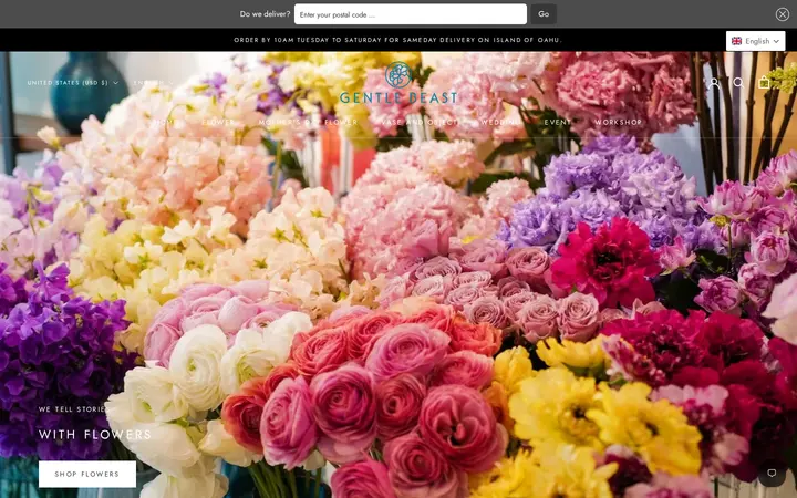 Website of Gentle Beast Flower