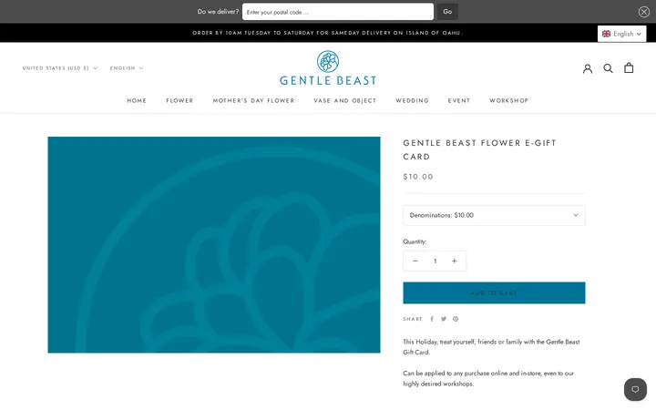 /products/gentle-beast-flower-e-gift-card — Gentle Beast Flower