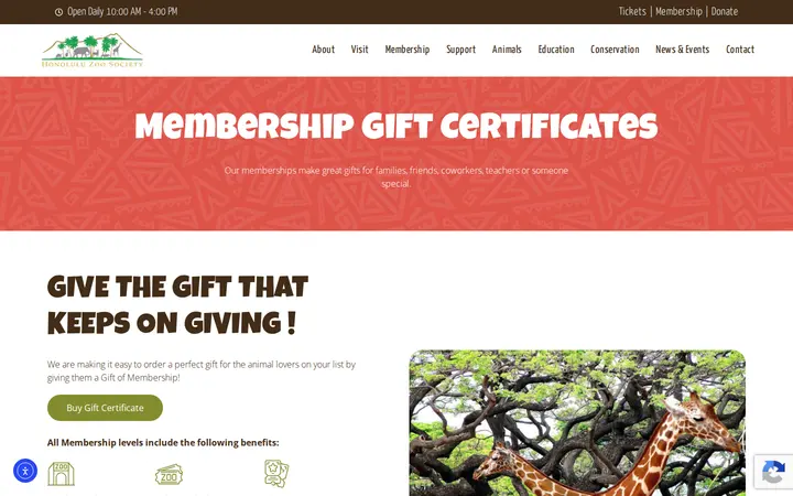 /membership/membership-gift-certificates — Honolulu Zoo Gift Shop
