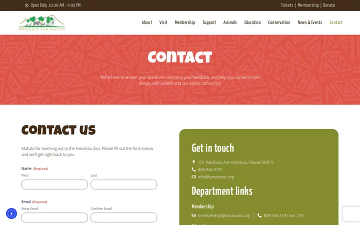 /contact — Honolulu Zoo Gift Shop