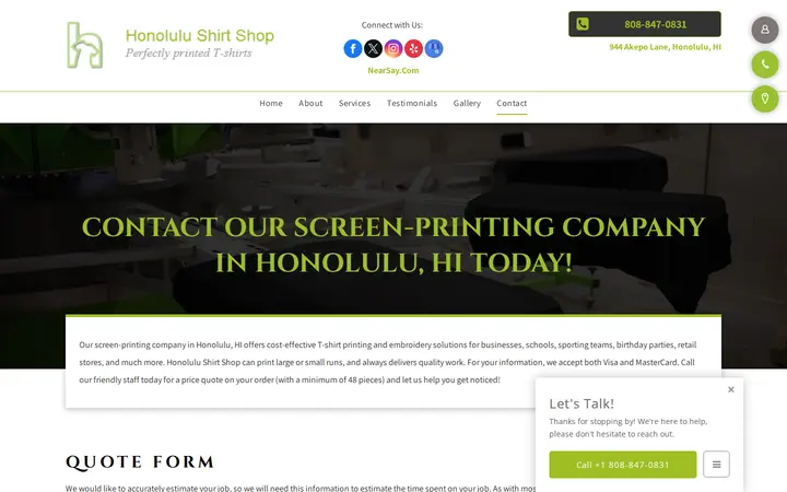/reach-us — Honolulu Shirt Shop