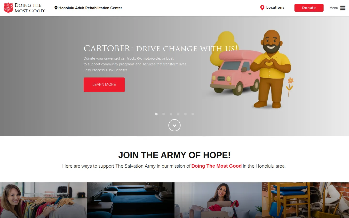 Captured website of The Salvation Army Thrift Store & Donation Center