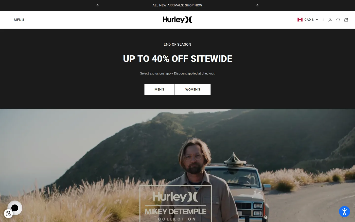 Captured website of Hurley Waikele