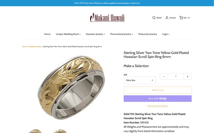 /collections/hawaiian-jewelry/products/sr1425 — Makani Hawaii Jewelry & Watch Company