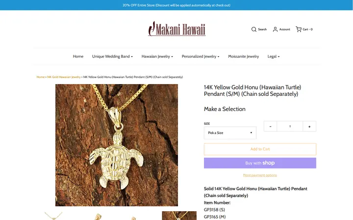 /collections/14k-gold-hawaiian-jewelry/products/gp3165 — Makani Hawaii Jewelry & Watch Company
