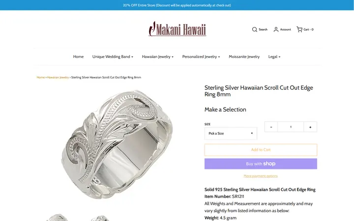 /collections/hawaiian-jewelry/products/sr1211 — Makani Hawaii Jewelry & Watch Company