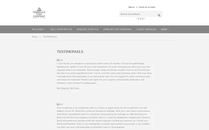 /pages/testimonials — Honolulu Time Co.