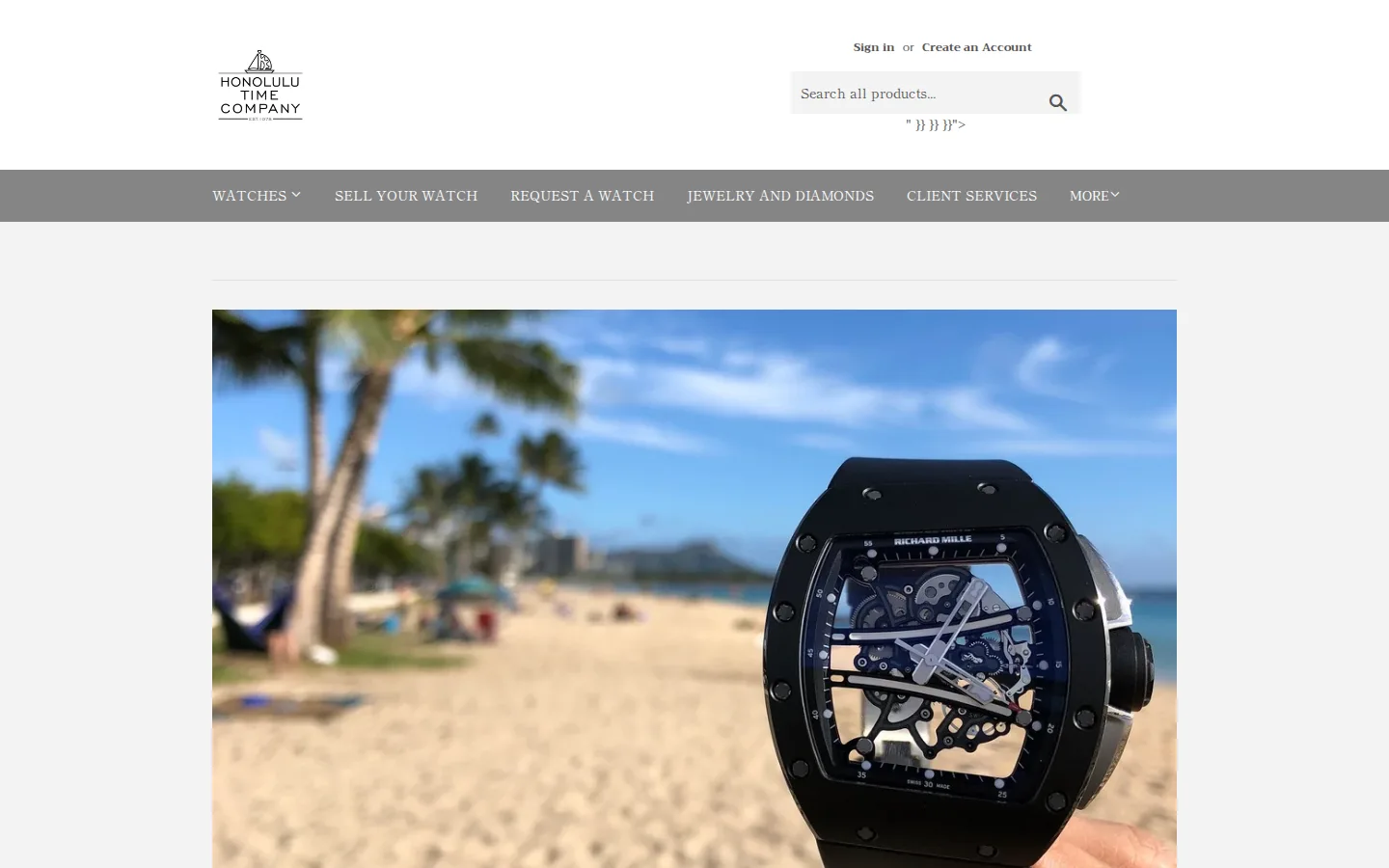 Captured website of Honolulu Time Co.