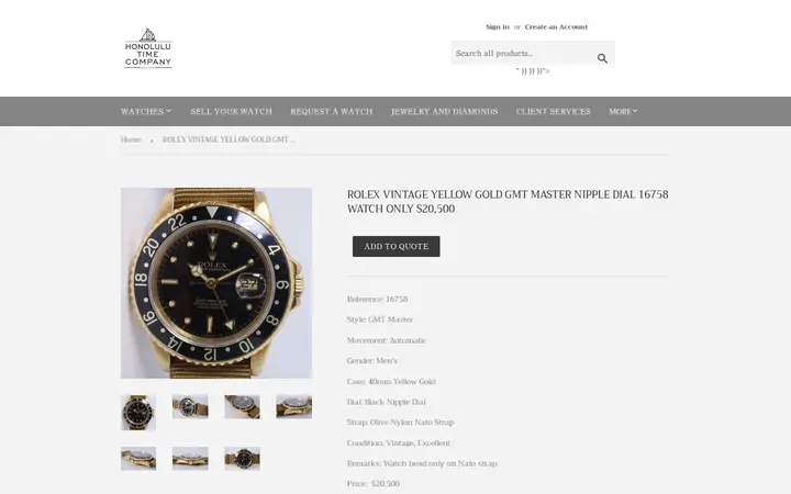 /products/16758-yellow-gold-gmt — Honolulu Time Co.